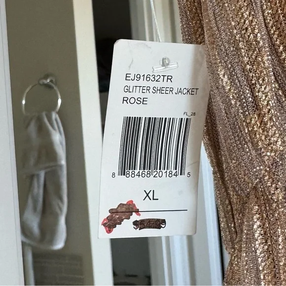 NWT En Crème Women’s Metallic Long Sleeve Duster Kimono and matching top set XL - Picture 7 of 11